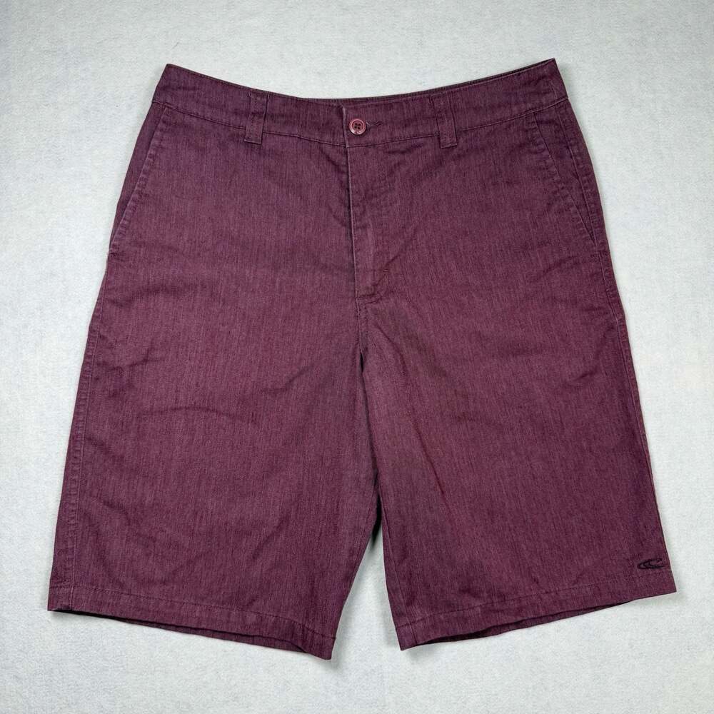 O'Neill Shorts Mens Size 31 Hybrid Beach Board Maroon Heather Relaxed Fit